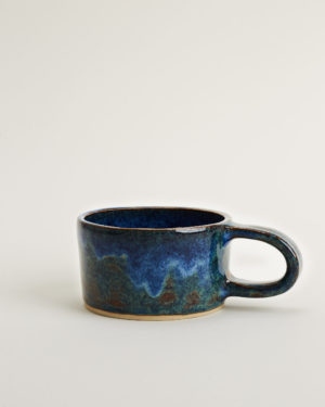 keramický originálny modrý handmade hrnček na čaj a kávu
